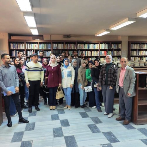 Professors and students of the Department of English Language hosted by the National Library and Archives
